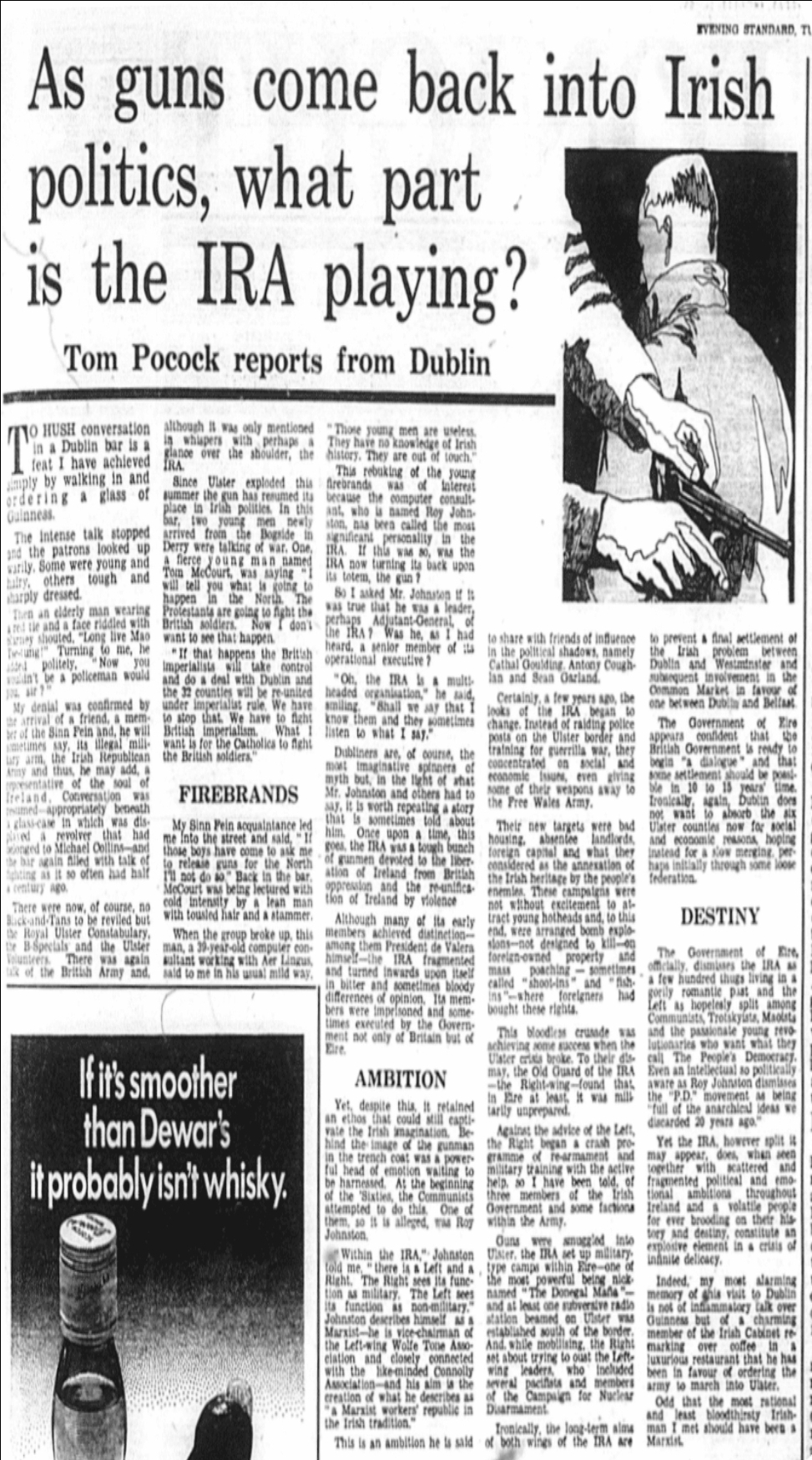 The Forgotten Arms Crisis Scoop: how a London newspaper reported details of what became known as the Arms Crisis nearly seven months before it erupted in Ireland.