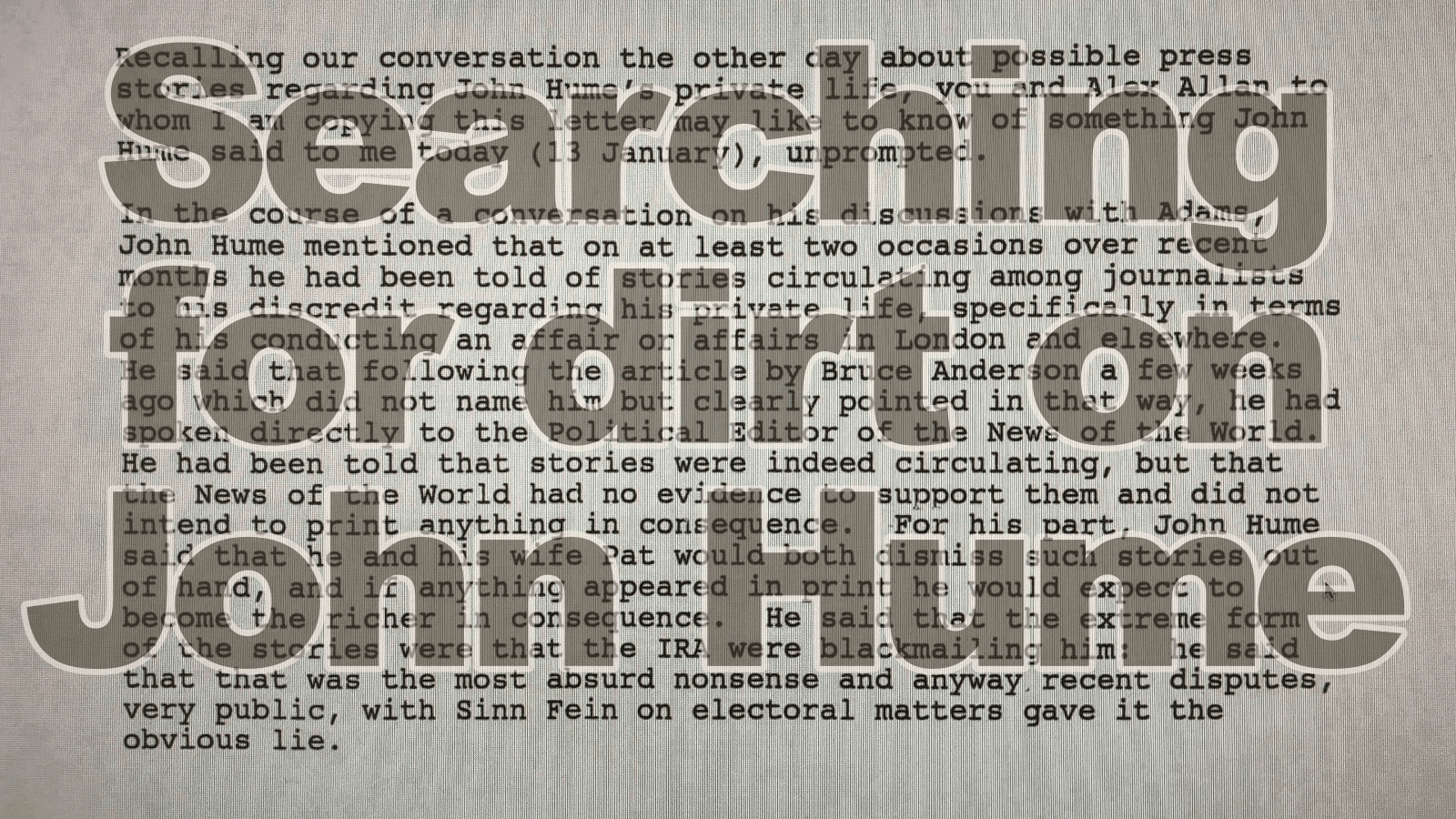 Whitehall sought dirt on John Hume.